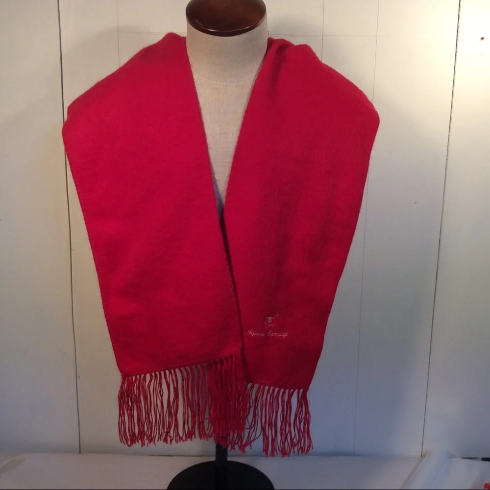 Men’s Alpaca Camargo scarf rich red color made in Peru Men’s Womens Unisex